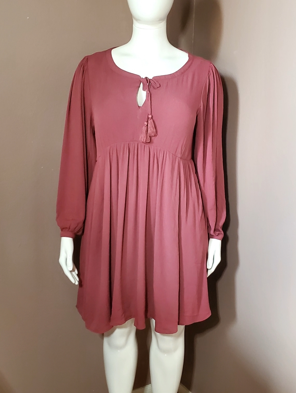 NWT TORRID maroon gauze Fit N Flare Dress